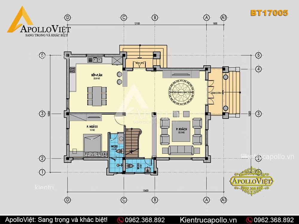 Biệt thự 2 tầng tân cổ điển tinh tế trong từng chi tiết LD17005
